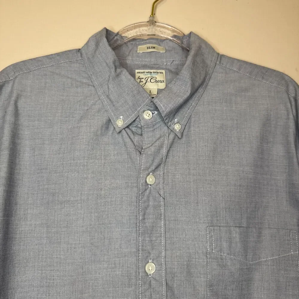 J. CREW men's size large L Coolmax slim secret wash shirting lightweight shirt